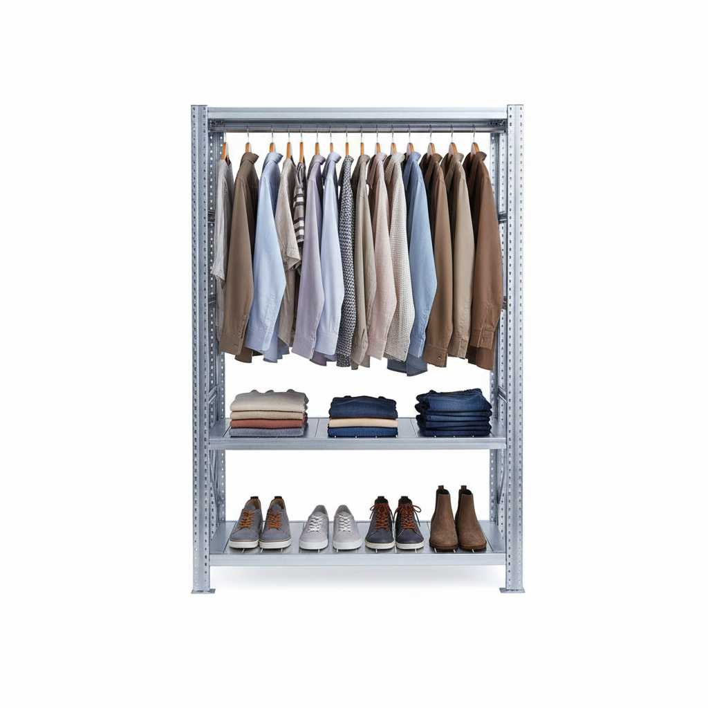 Scaffale appenderia e stender per abbigliamento