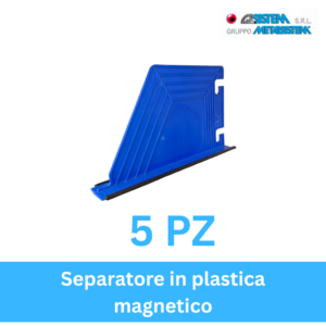 5 PZ - Separatore Magnetico in plastica per scaffalatura